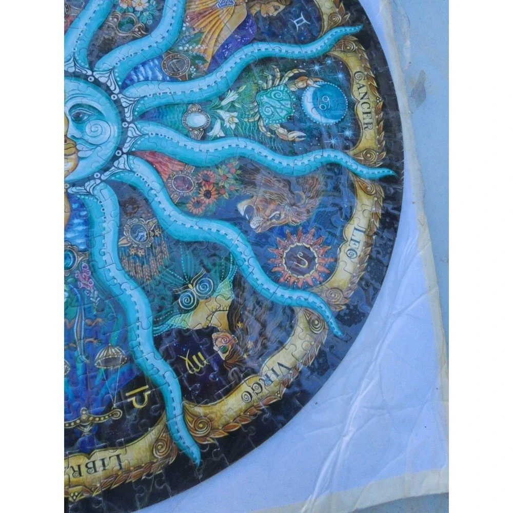Large Celestial Moon And Sun Zodiac Finished Puzzle Wall Decor